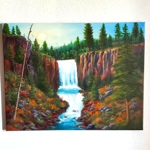 Origional Art Oil Painting 'Tumalo Falls'